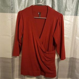 Red 3/4 sleeve sweater